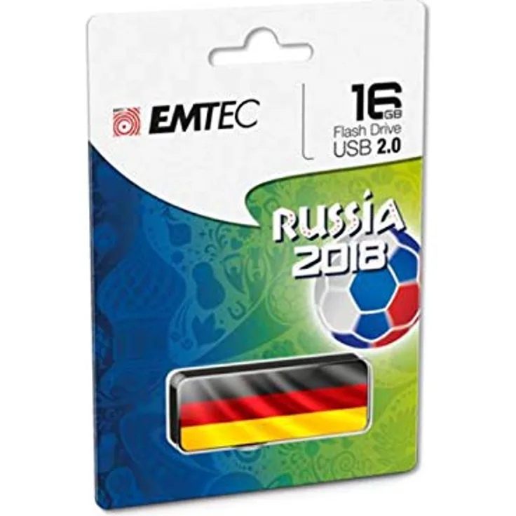 Emtec USB FlashDrive 16GB 2.0 Fußball Deutschland Russia 2018 - USB-Stick - 16 GB, ECMMD16GM70