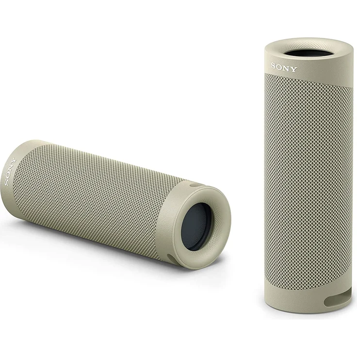 Sony SRS-XB23 tragbarer, kabelloser Bluetooth Lautsprecher (12h Akkulaufzeit, wasserabweisend, Extra Bass), beige – Bild 4