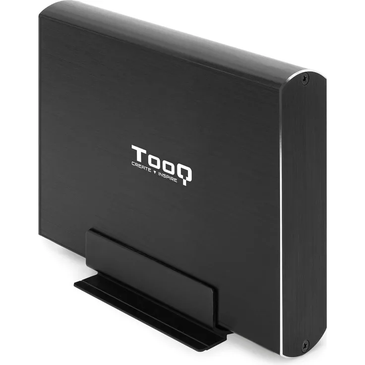 TooQ TQE-3531B Festplattengehäuse für 3,5 Zoll HDD (SATA I-II-III, USB 3.0), Aluminium, LED-Anzeige, Schwarz