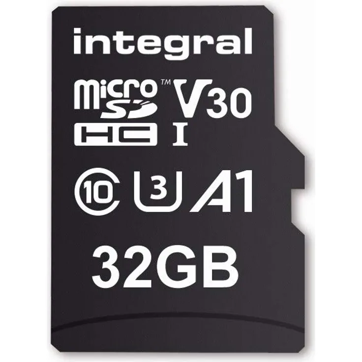 Speicherkarte 32 GB microSDxC Premium High Speed bis zu 100 MB-s Lesen, 30 MB-s Schreiben, V30 UHS-I U3 + SD-Adapter, by Integral Memory