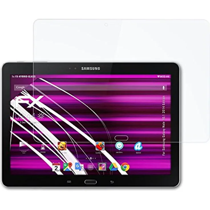 Samsung Galaxy Note 10.1 (2014 Edition) Glasfolie - atFoliX FX-Hybrid-Glass hartbeschichtete elastische 9H Kunststoffglas Folie - besser als Echtglas Panzerglas
