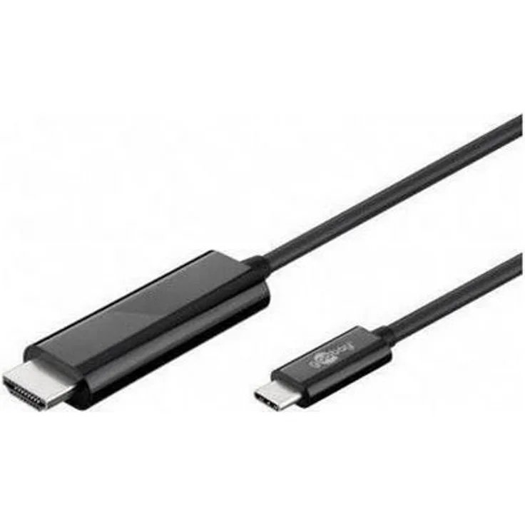 Goobay 77528 USB-C HDMI Adapterkabel, USB-C Stecker (Typ C) auf HDMI Stecker (Typ A) Video und Audioübertragung, 4K60Hz, 1,80m, schwarz