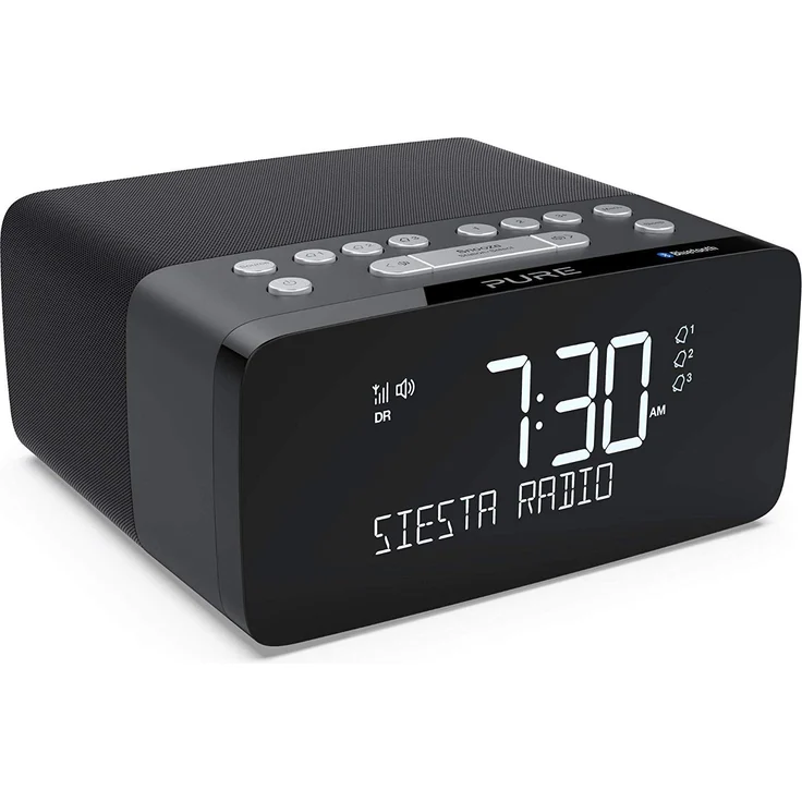 Pure Siesta Charge Radiowecker mit Ladepad (Digitalradio mit DAB-DAB+ Digital- und UKW-Radiowecker, Bluetooth, USB, AUX, drahtlose Handy-Ladestation, 40 Senderspeicherplätze), Graphite – Bild 3