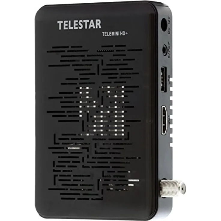 Telestar TELEMINI HD+ mobiler HDTV-Receiver 6 Monate HD+, HDMI, AV-Out, USB, externes Display, IR Empfänger inkl, Zigarettenanzünderkabel 12V und Netzteil 230V schwarz