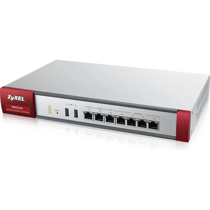 Zyxel ZyWALL 1,9 Gbit-s UTM-Firewall, bis zu 150 Benutzer (Ipsec, SSL) – inkl. 1 Jahr gebündelte UTM-Dienste [USG210]