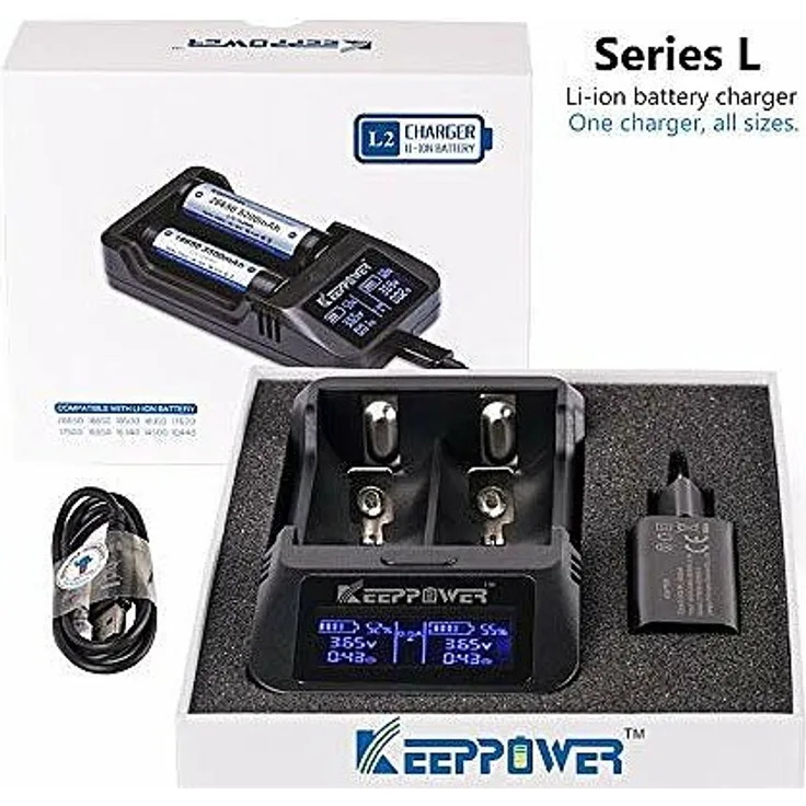 KeepPower USB-Ladegeräte L2 für Li-Ion Akkus