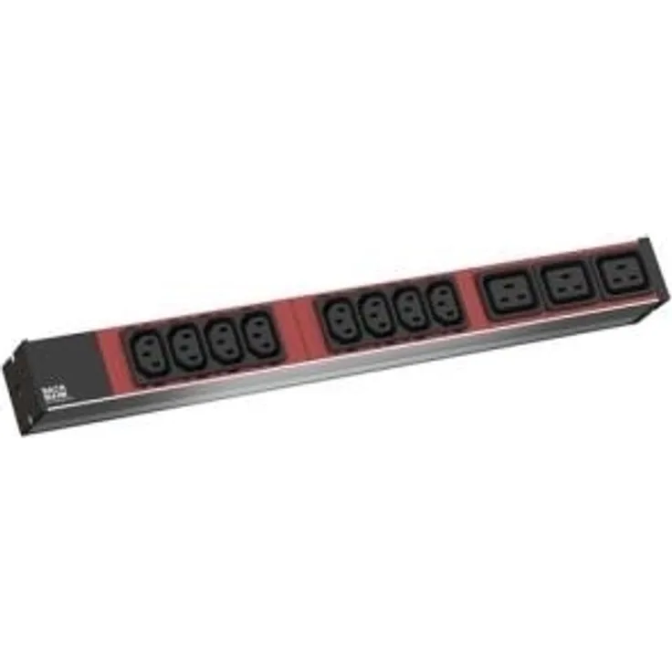 Bachmann IT PDU Basic - Stromverteilungseinheit (Rack - einbaufähig) - Wechselstrom 230 V - 1-phasig - Eingabe, Eingang IEC 60320 C20 - Ausgangsanschlüsse: 11 (IEC 60320 C13, IEC 60320 C19) - 1U - 48.3 cm (19) - 2 m - Schwarz