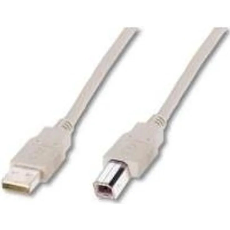 Assmann AK-300102-018-E 2.0 Anschlusskabel, A auf USB-B Stecker, 1,8 m, Beige