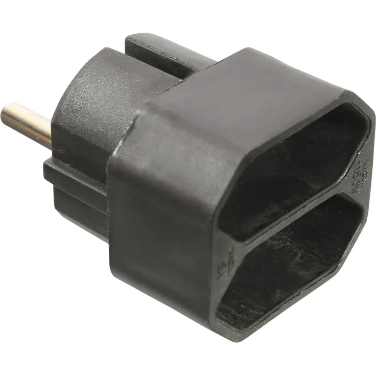 as - Schwabe 48212 Eurostecker 2-Fach, schwarz, 230 V