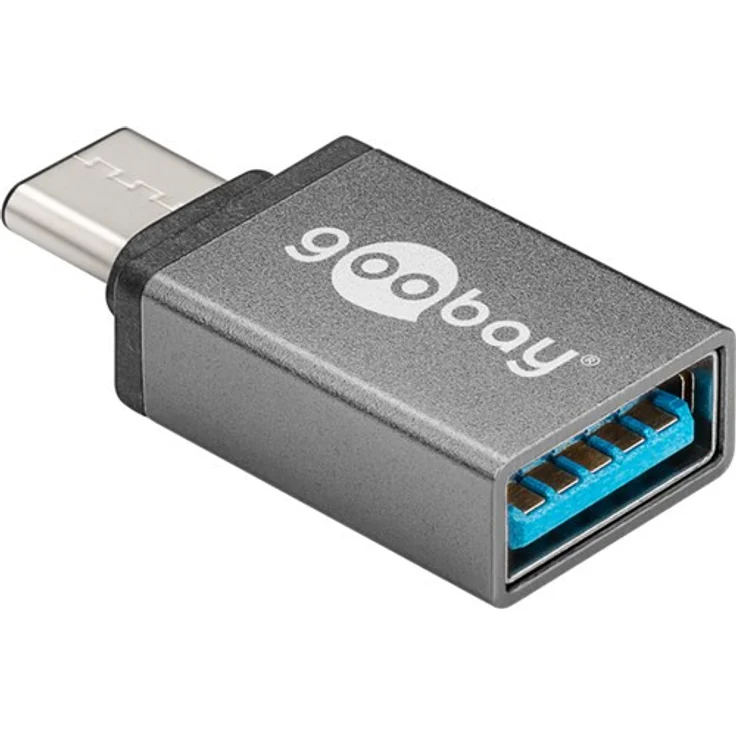 Goobay 56621 USB-C auf USB Adapter, A 3.0, Grau – Bild 1