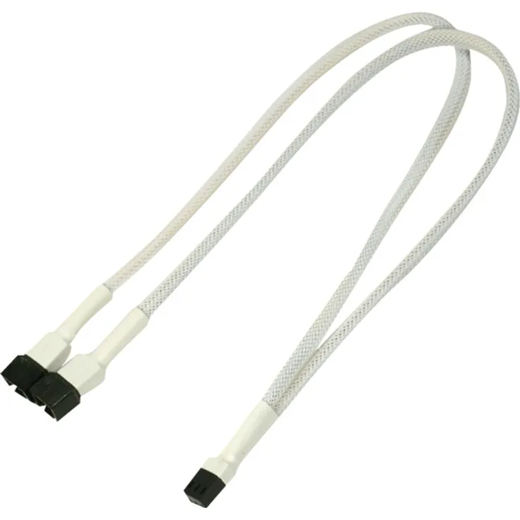 Nanoxia 900400002 3-Pin Molex Y-Kabel, 30 cm, Weißer Sleeve