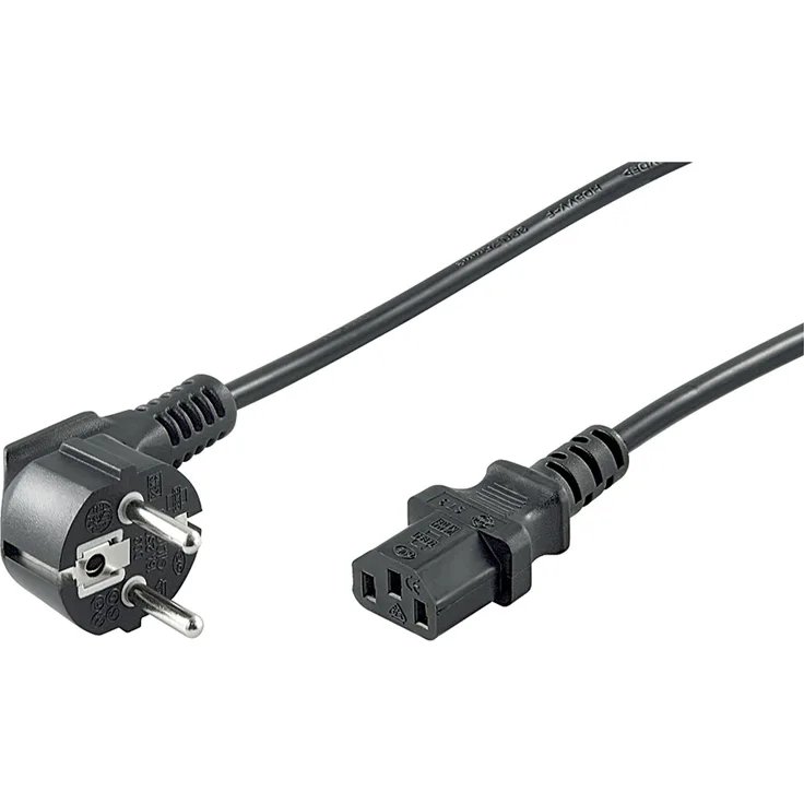 Wentronic Netzkabel abgewinkelter (Schuko auf IEC 320 C13) 3m schwarz