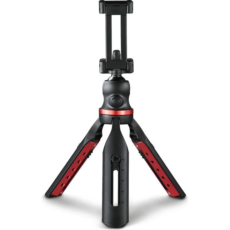 Hama Stativ für Smartphone und Kamera (Kamerastativ mit Handyhalterung, Reisestativ mit 3D-Kugelkopf, Fotostativ für iPhone, Samsung, DSLR, Spiegelreflexkamera) schwarz