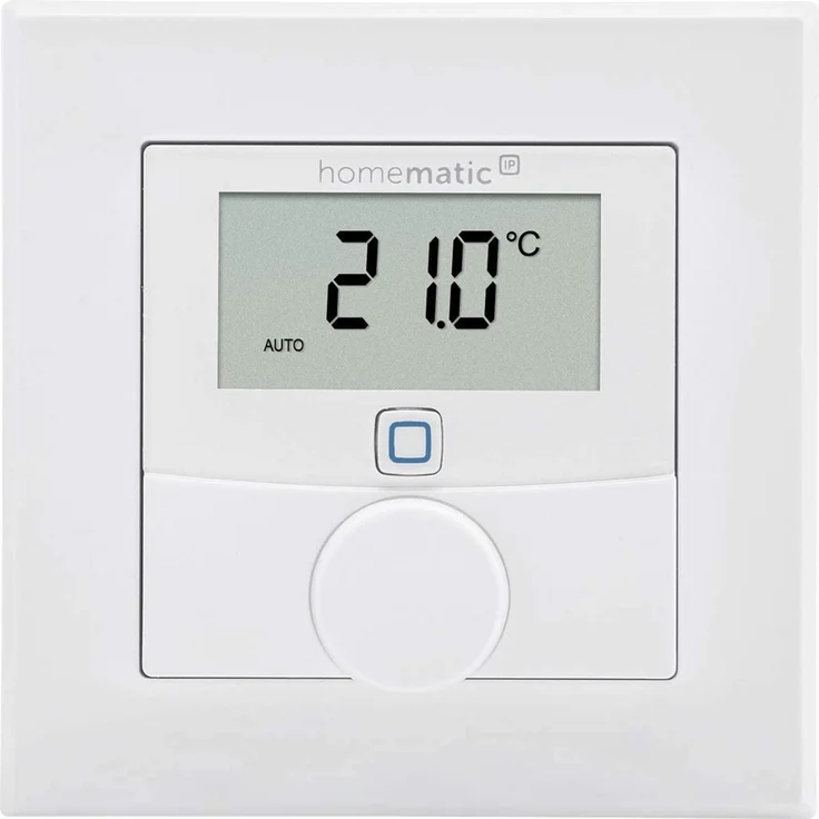 Homematic IP HmIP-WTH-2 Smart Home Wandthermostat mit Luftfeuchtigkeitssensor, digitales Thermostat Heizkörper/Fußbodenheizung mit/ohne App, Amazon Alexa, Google Assistant, Temperaturmessung, Energie sparen (143159A0) – Bild 1