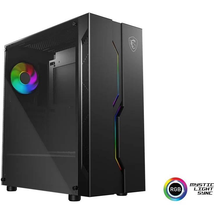 MSI MAG VAMPIRIC 010X Gaming PC-Gehäuse (Mid-Tower, gehärtetes Glas, ARGB Lüfter hinten, inkl. 1 bis 4 LED Controller – Bild 1