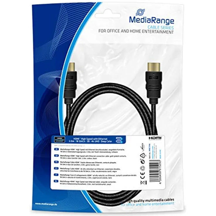 MediaRange MRCS196 HDMI Anschlusskabel 2m 18GB schwarz