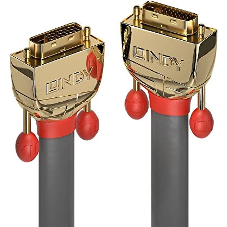 Lindy Gold - DVI-Kabel - DVI-D (M) bis DVI-D (M) - 20,0m - Daumenschrauben - Grau (36208)