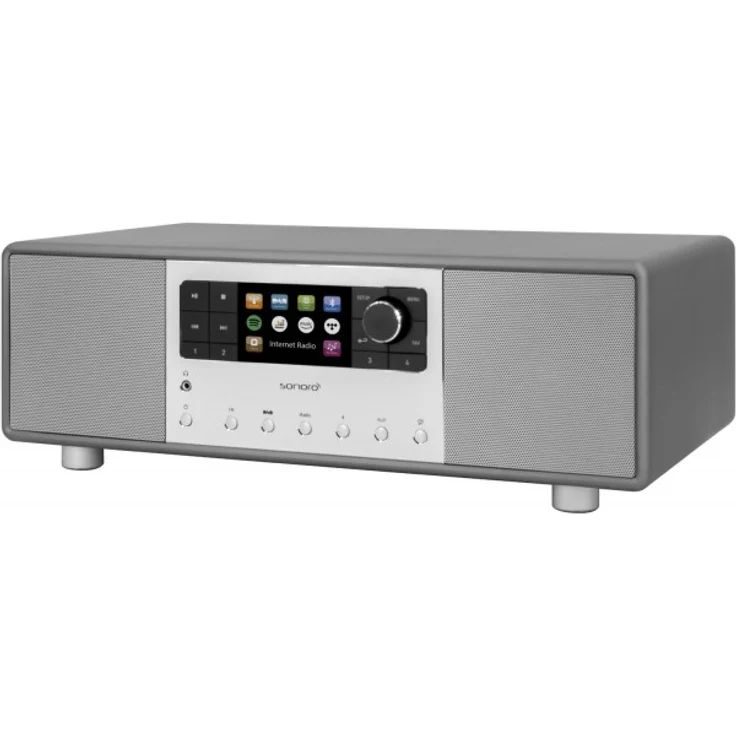 Sonoro Primus Tischradio mit Bluetooth, WLAN, TFT-Display, Wecker, grau – Bild 4