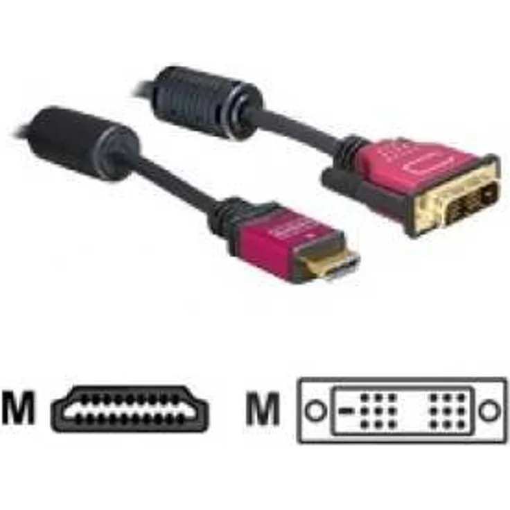 DeLOCK - Videokabel - Single Link - HDMI / DVI - HDMI, 19-polig (M) - DVI-D (M) - 3 m (84343)