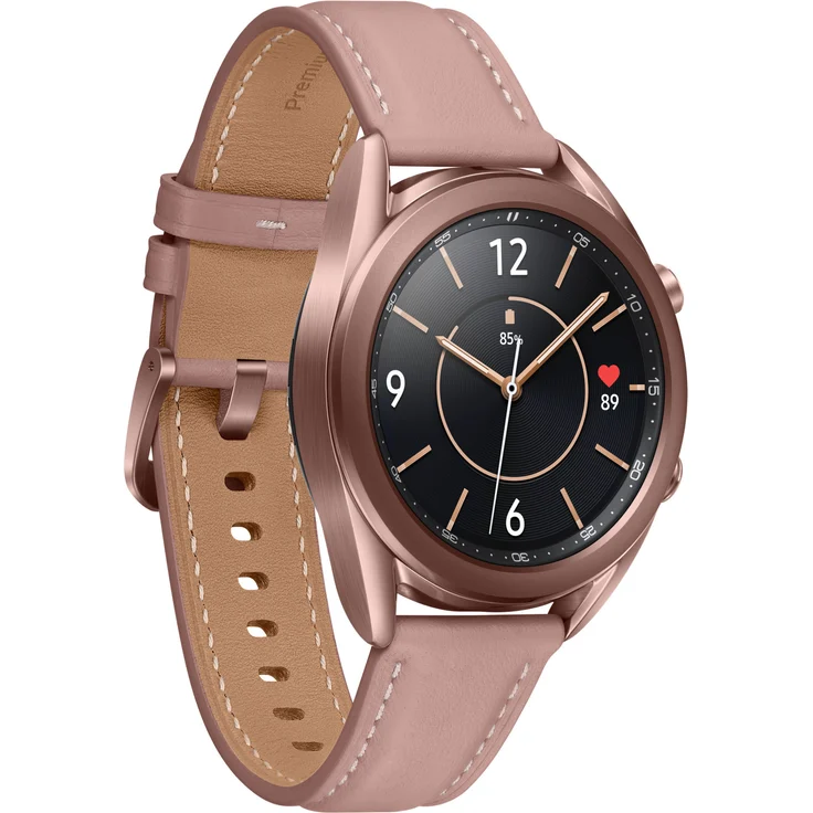 Samsung Galaxy Watch 3 Bluetooth Smartwatch GPS, Damen, 41mm, Lederarmband, Mystic Bronze Smartwatch – Bild 1