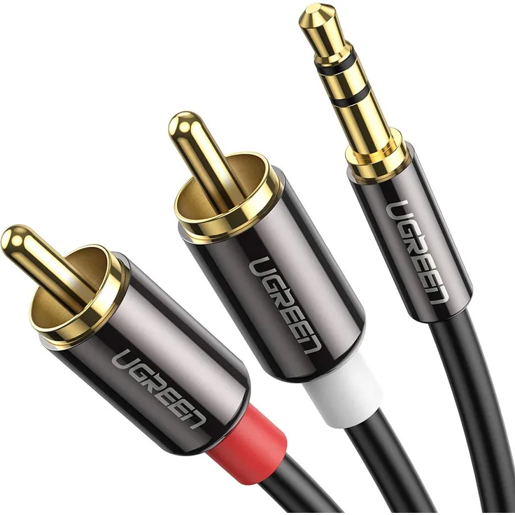 UGREEN Cinch Kabel Cinch auf Klinke Kabel 3.5mm Klinke Audio Kabel HiFi Aux Chinch Kabel Adapter mit Winzigem Metallstecker 2M