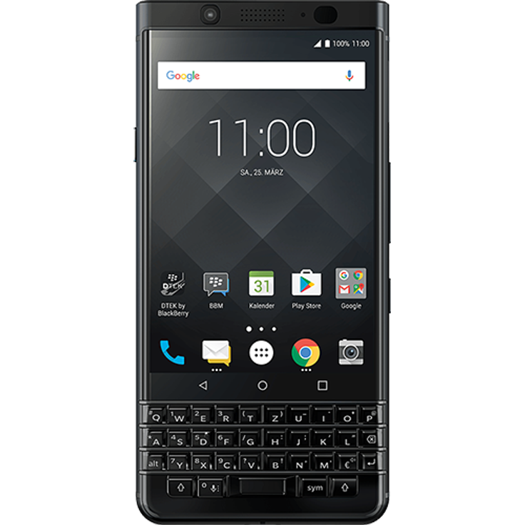 BlackBerry KeyOne Smartphone 11,4cm (4,6 Zoll) IPS-Display, 32GB interner Speicher, 3GB RAM, Android, Silber