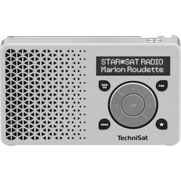 TechniSat DIGITRADIO 1 Mini Tragbares Radio, OLED-Display, weiß, silber