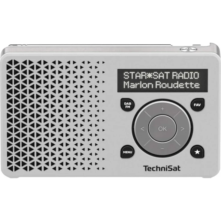 TechniSat DIGITRADIO 1 Mini Tragbares Radio, OLED-Display, weiß, silber – Bild 1