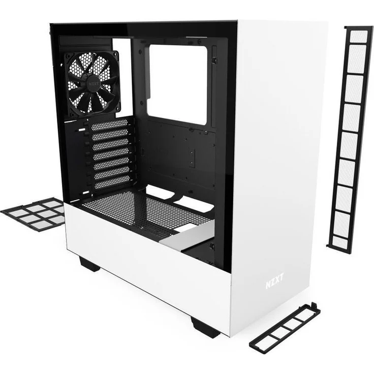 NZXT H510 - Kompaktes ATX-Mid-Tower-Gehäuse für Gaming-PCs - Front I-O USB Type-C Port - Tempered Glass-Seitenfenster - managementsystem - Für Wasserkühlung nutzbar - Weiß-Schwarz – Bild 6
