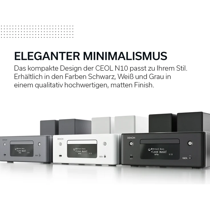 Denon OL N-10 Kompaktanlage, HiFi Verstärker, CD-Player, Internetradio, Musikstreaming, HEOS Multiroom, Bluetooth & WLAN, AirPlay 2, Alexa Kompatibel, 2 Optische TV-Eingänge, mit Lautsprecher, weiß – Bild 10