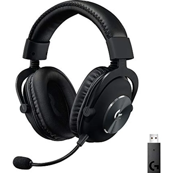 Logitech G PRO X LIGHTSPEED kabelloses Gaming-Headset mit Blue VO! Mikrofon, 50mm PRO-G Lautsprecher, DTS Headphone: X 2.0 Surround Sound für Esport Gaming, 20+ Stunden Akkulaufzeit, PC-Mac, Schwarz