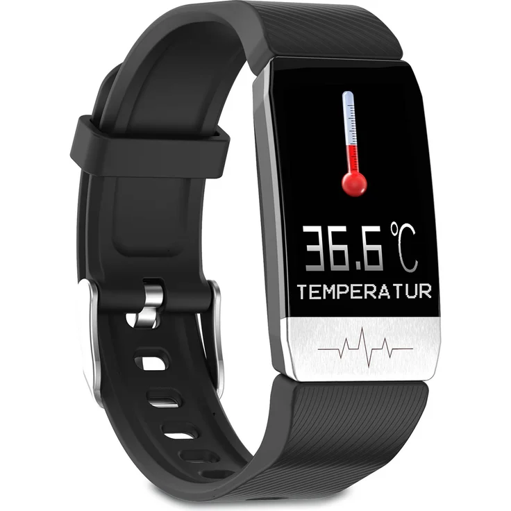 Motiofit Gesundheitsuhr Premium Fitness-Tracker Schwarz - Preisvergleich – Bild 1