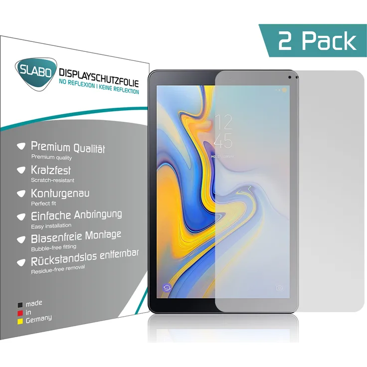 Slabo 2x Displayschutzfolie für Samsung Galaxy Tab A 10.5 (T590 | T595) 2018 MATT ''No Reflexion'' Displayfolie Schutzfolie Folie