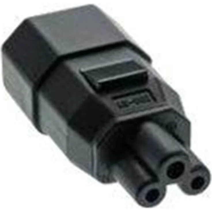 EFB-Elektronik GmbH Netzadapter IEC C14 auf IEC C5, Kaltgerätestecker - Mickey Mouse-Kleeblatt, Netzadapter 250 V-10 A max.<br ->Material PVC, schwarz<br ->UL-zertifiziert (EB515)