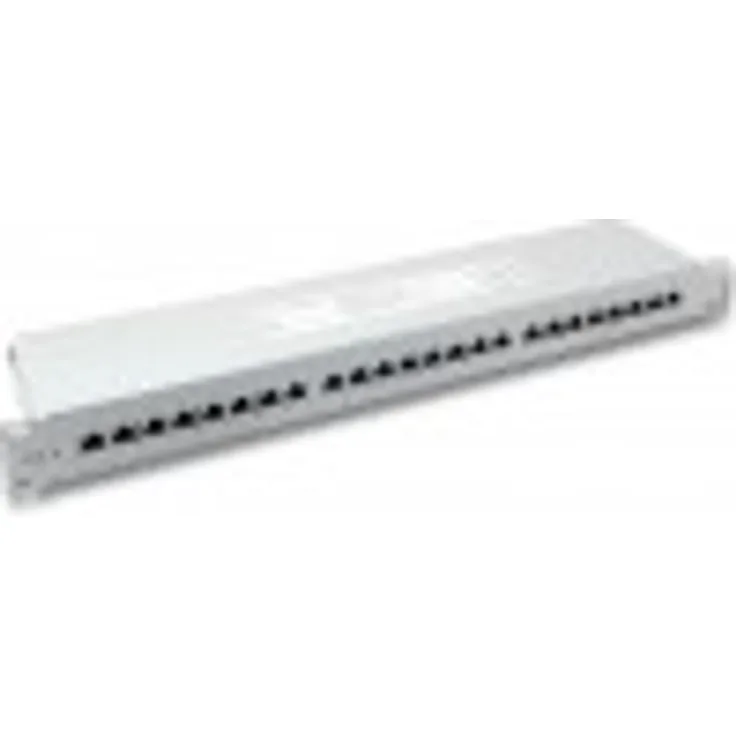 24 Port CAT6a Patchpanel Patchfeld RJ45 Verteilerfeld grau CAT 6a geschirmt LSA