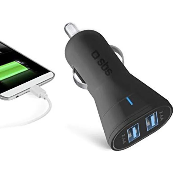 SBS KFZ-Ladegerät 2x USB 2,4A, schwarz (TECR2USB24AFAST)