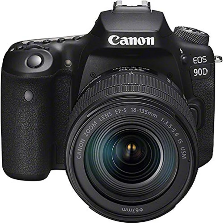 Canon EOS 90D Spiegelreflexkamera (32,5 MP, 7,7 cm (3 Zoll) Vari-Angle Touch LCD, APS-C Sensor, 4K, Full-HD, WLAN, Bluetooth) mit Objektiv EF-S 18-135mm F3.5-5.6 IS USM schwarz – Bild 2