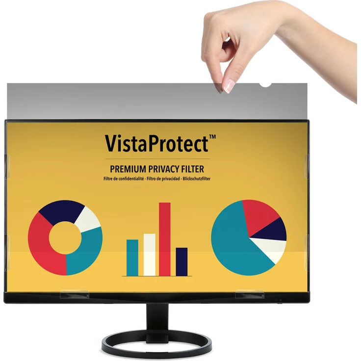 VistaProtect Premium Blickschutzfilter, Privacy Filter & Blickschutzfolie für Computermonitore (24 Zoll - 16:10)