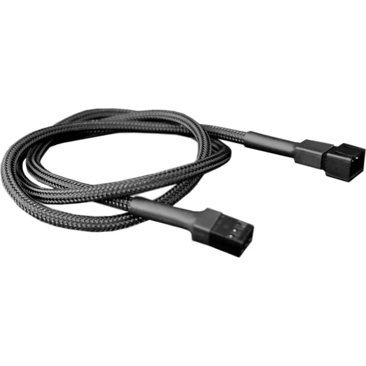 Nanoxia 900100001 3-Pin Lüfter-Verlängerungskabel, 60 cm, Schwarzer Sleeve