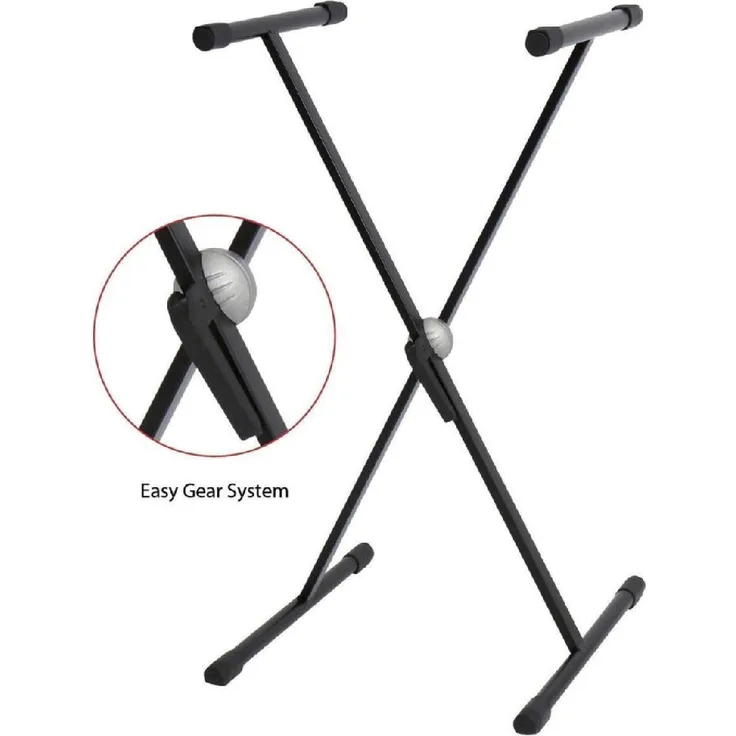 Gewa 900550 Easy Gear System Keyboardständer (Höhe 70 - 100 cm, Tiefe 40 cm, Einstrebig) schwarz