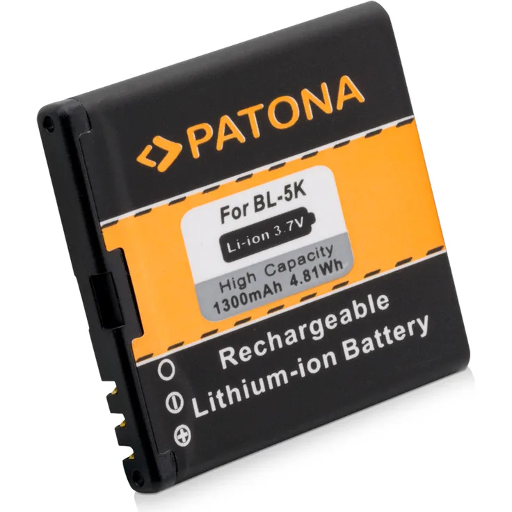 PATONA Ersatzakku - Nokia BL-5K / 701 / X7 / N85 - 3,7 Volt 1300mAh Li-Ion
