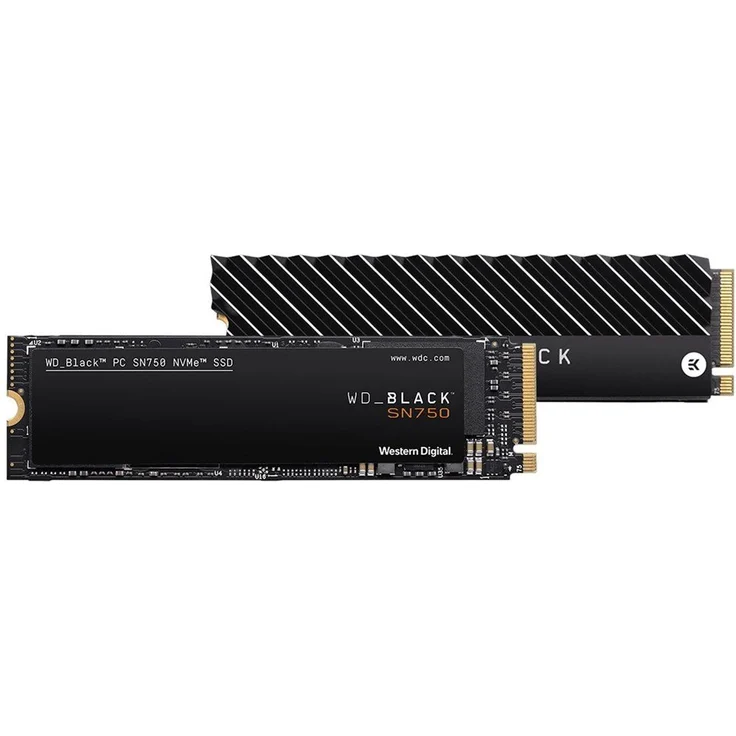 WD Black SN750 NVMe SSD WDBGMP0010BNC - Solid-State-Disk - 1 TB - intern - M.2 2280 - PCI Express 3.0 x4 (NVMe) - integrierter Kühlkörper (WDBGMP0010BNC-WRSN) – Bild 1