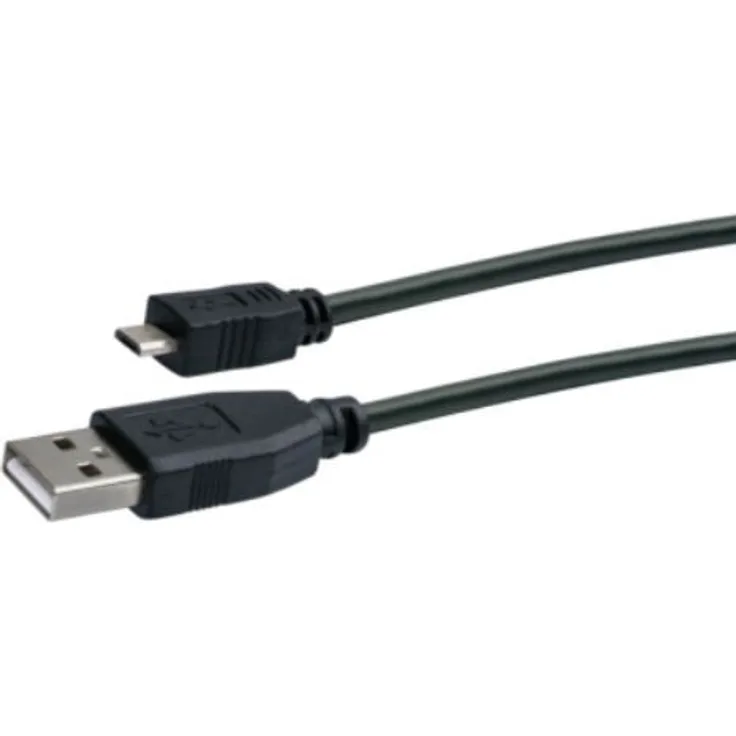 Schwaiger Sync und Ladekabel USB 2.0 A auf USB Micro B Stecker, schwarz