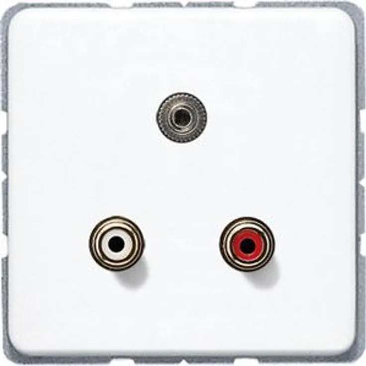 Jung macd1011ww – Platte Cinch Audio RCA-Jack 3,5 mm weiß alpin