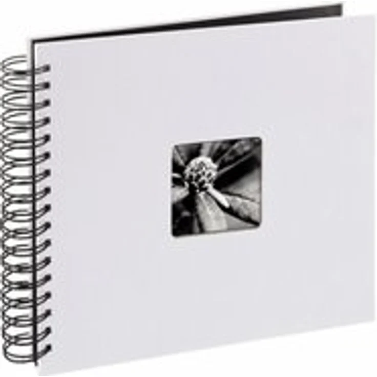 Hama Fotoalbum, 28 x 24 cm, 50 schwarze Seiten, 25 Blatt, mit Ausschnitt für Bildeinschub, Fotobuch kreide – Bild 1