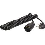 as – Schwabe Schutzkontakt-Spiralleitung – von 1 m auf 2,5 m dehnbares Spiral-Kabel mit Schutzkontaktwickelstecker & Schutzkontaktkupplung ''– 230 V - 16 A Verlängerungskabel – IP20 – schwarz I 70410