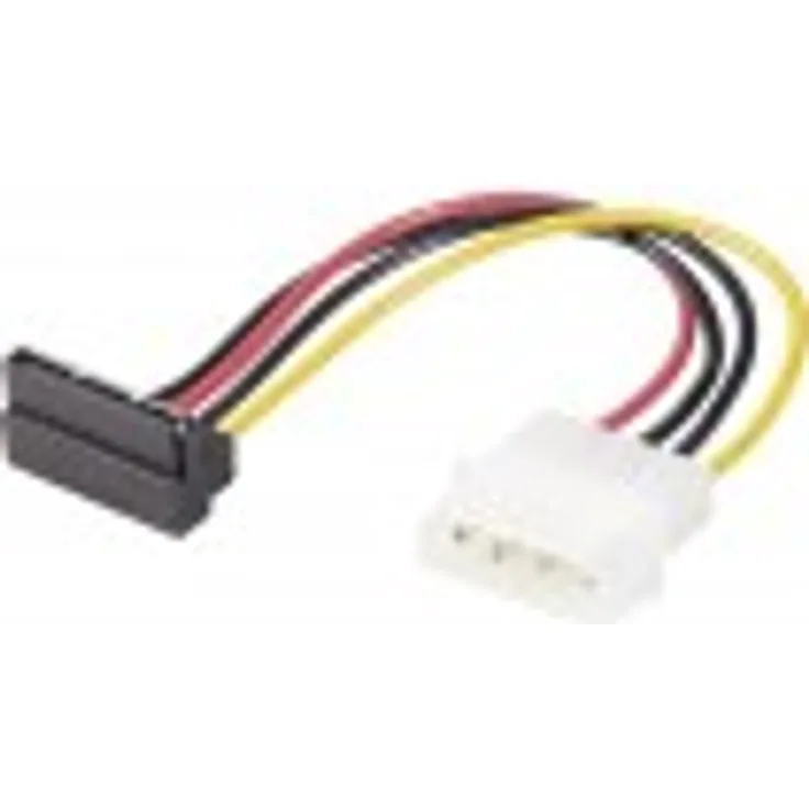 0,15m PC Stromkabel Adapter IDE 5,25 Stecker zu SATA 15-polig Winkelbuchse