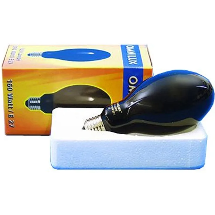 OMNILUX UV-Lampe 160W E-27 | Schwarzlicht-Lampe mit hoher Lichtausbeute