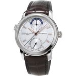 Frederique Constant Hybrid-Smartwatch 42mm Silber/Dunkelbraun