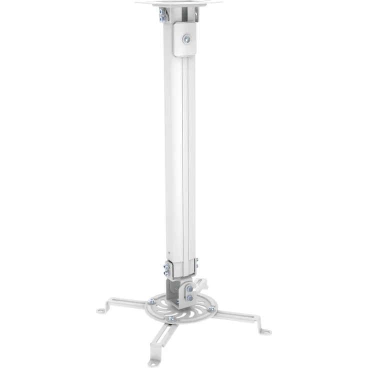 PureMounts PM-SPIDER-30W - Neigbare und schwenkbare Deckenhalterung für Beamer und Projektor, Lochabstände bis 320mm, Deckenabstand 380-580mm, Tragkraft 13,5kg, Farbe weiß